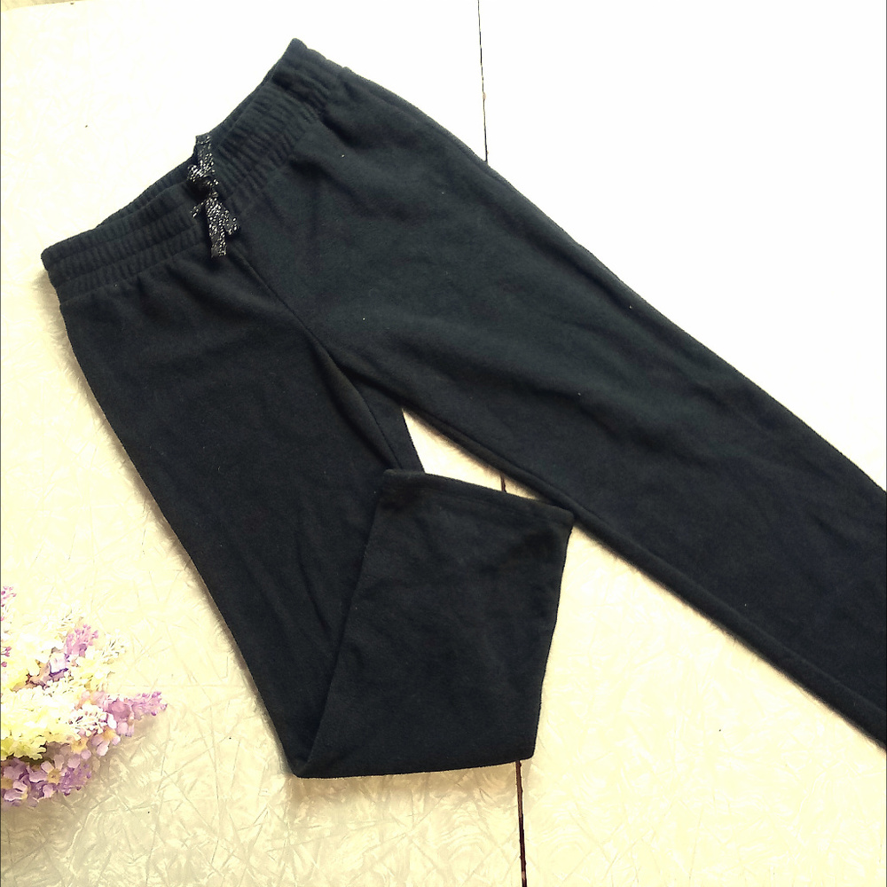 Faded Glory Girl's Large 10-12 Black Fleece Pants
